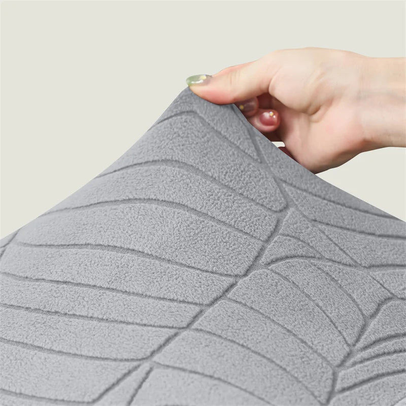 housse coussin rond motif feuilles gris moderne extérieur salon décoration fixations polyestère machine