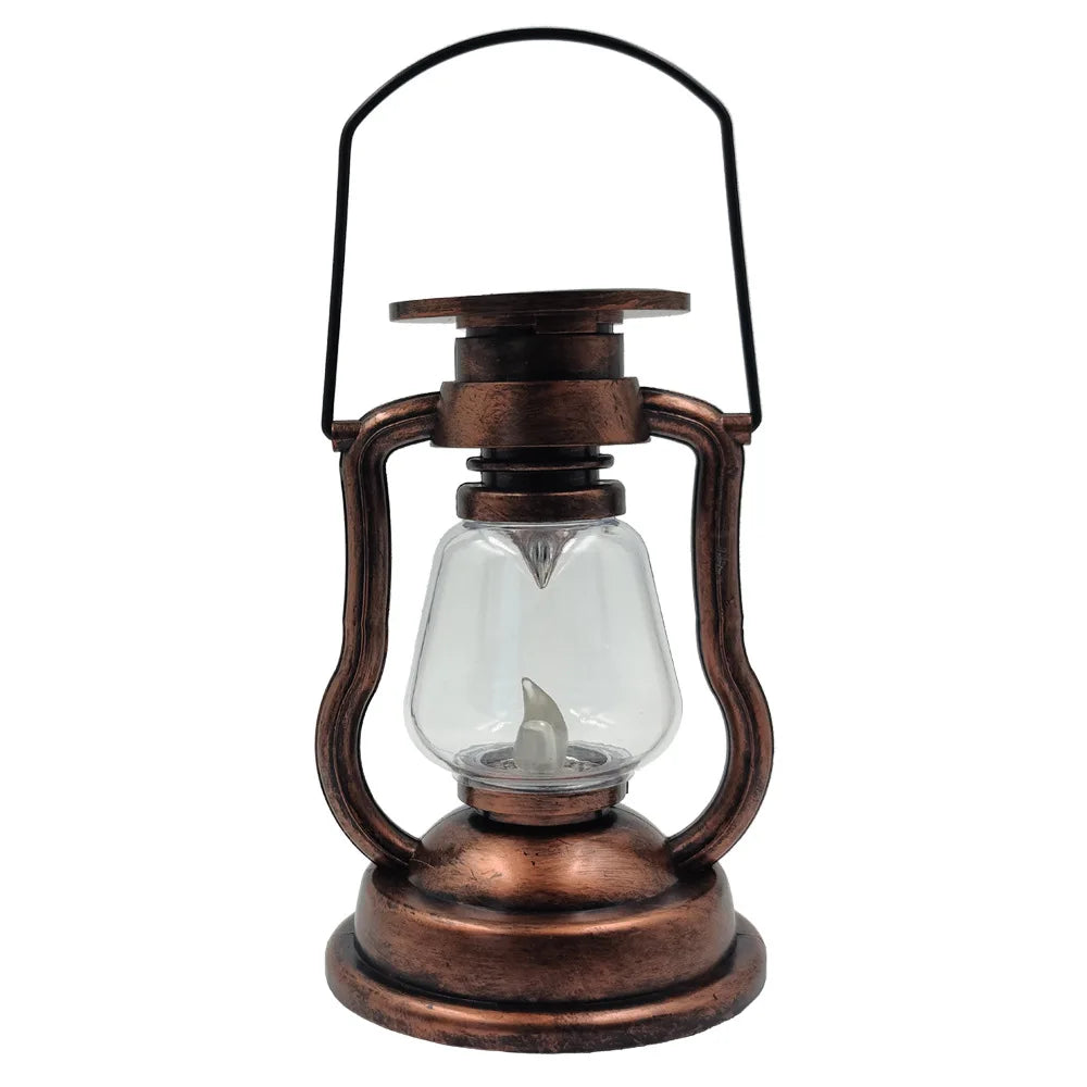 lanterne vintage bronze rétro verre transparent métal opaques anneaux suspensionextérieur camping