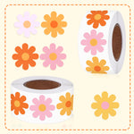 sticker autocollant fleur hippie boho orange rose blanc 500 unités festive decoration mariage anniversaireécoleévénement