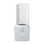 distributeur savon liquide moderne blanc gris mat large capacité central pull