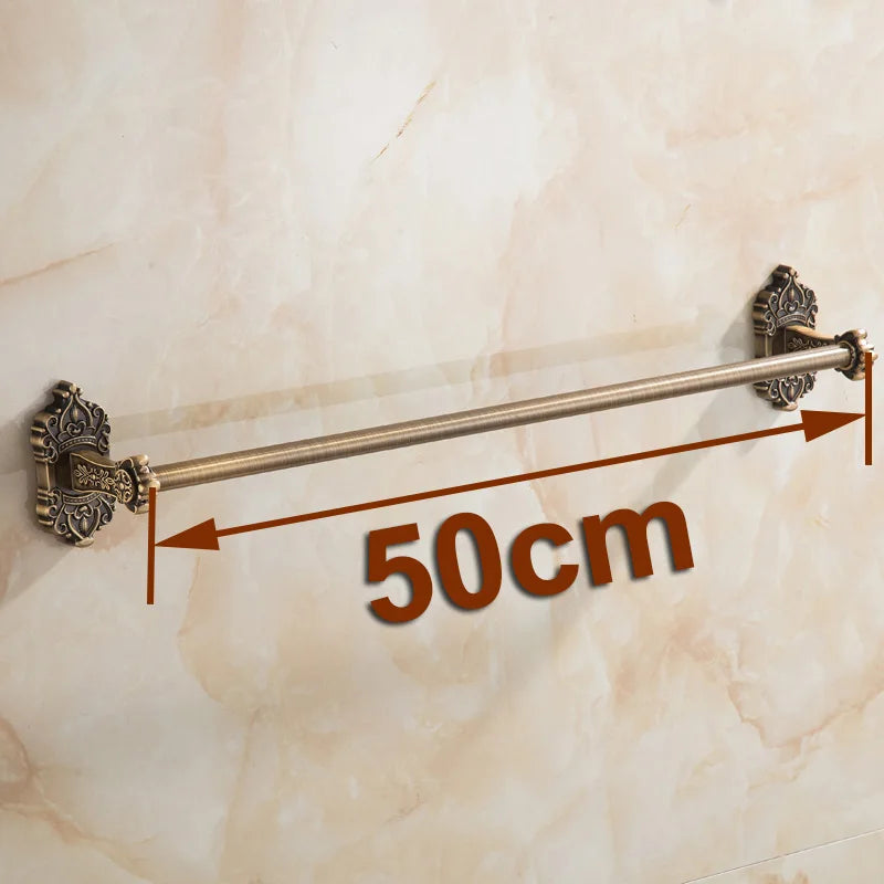 porte serviettes mural bronze ornements floraux vis fixations classique aluminium servant domestique
