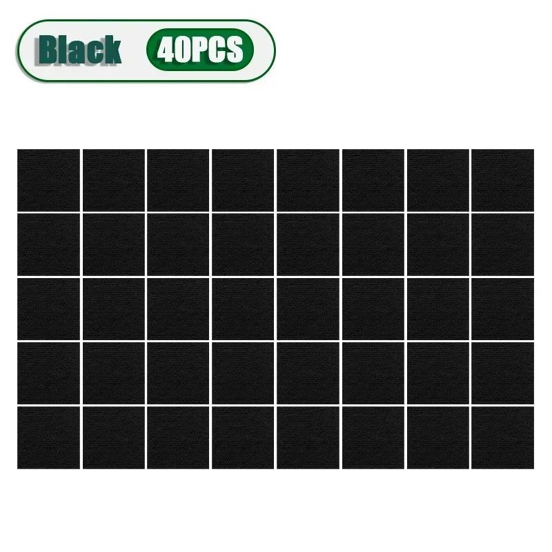 tapis auto adhésif carré 30x30cm sol intérieur moderne texture tissée collage facile maison