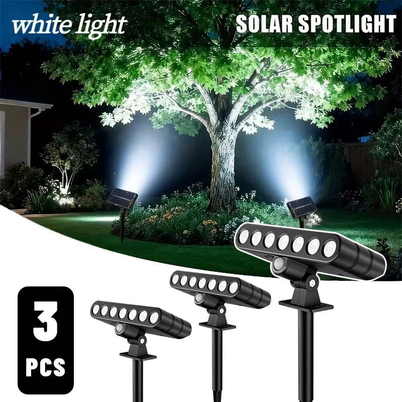 projecteurs solaires led modernes noir ip65 3pcs warm white lumière jardinextérieur abs tringle