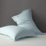 taies d'oreiller coton égyptien bleu texture satinée moderne 30x50cm 40x60cm 48x74cm 2pièces
