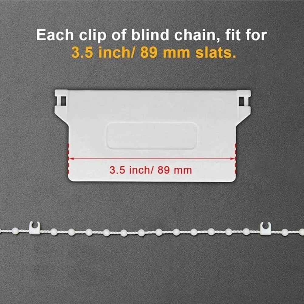 chaîne rideau blanches moderne 10m clips plastique 20 pièces 89mm