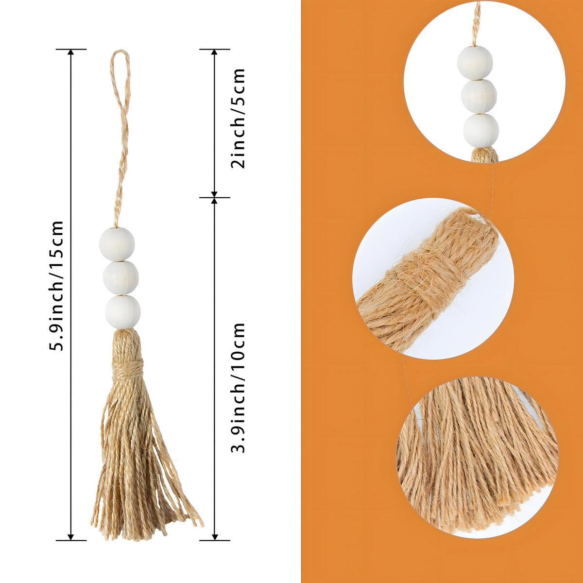 bois décoratives pompons coton boho blanc beige rustic decoration bricolage festive decoration