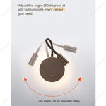 lampe murale flexible moderne noir blanc éclairage cuisine salle manger prise électrique led.angle réglable