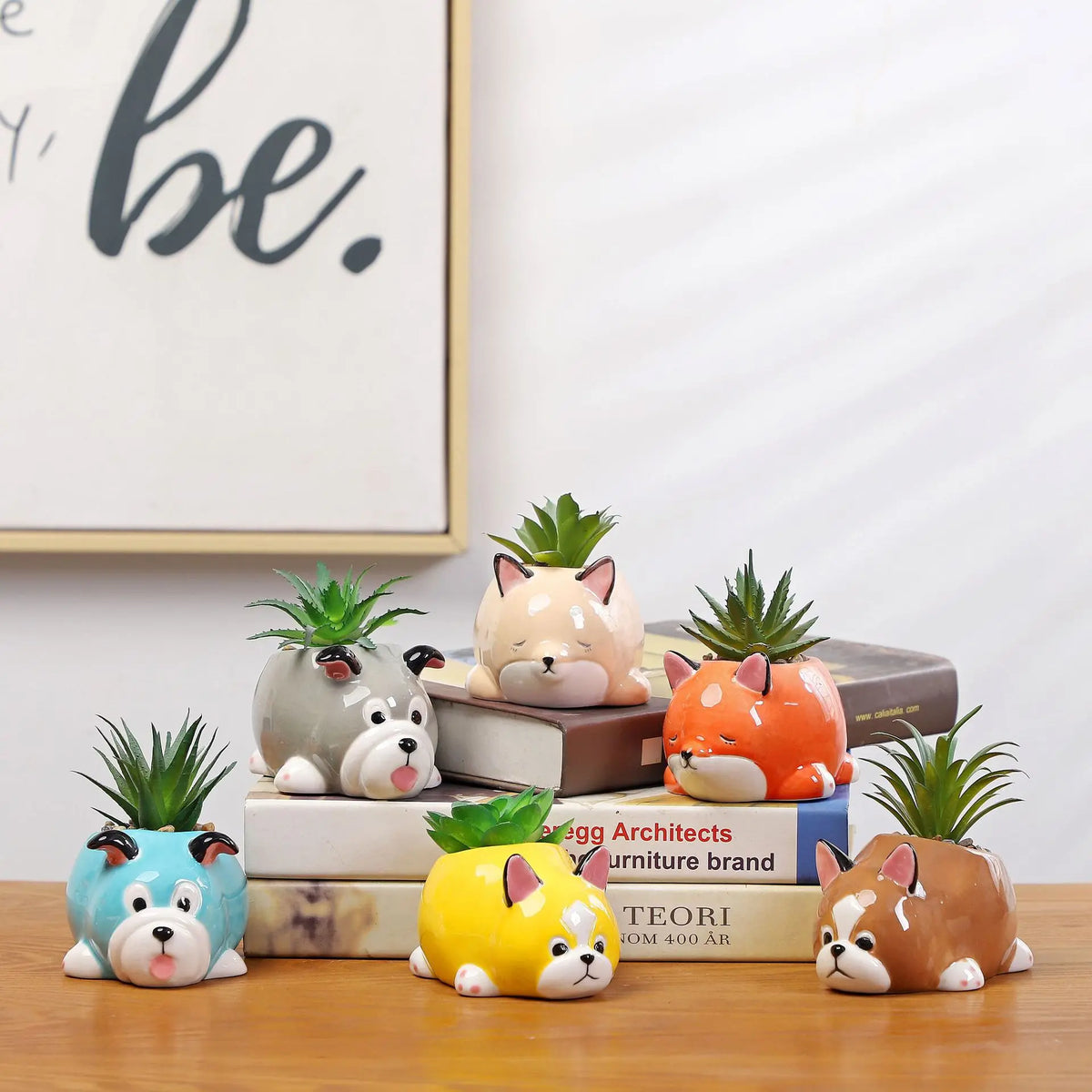cache pots animaux mignons porc chien renard hérisson bleu rose gris orange blanc opacité