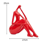 sculpture abstraite résine noire blanche rouge moderne minimaliste decoration art ornement finition autre