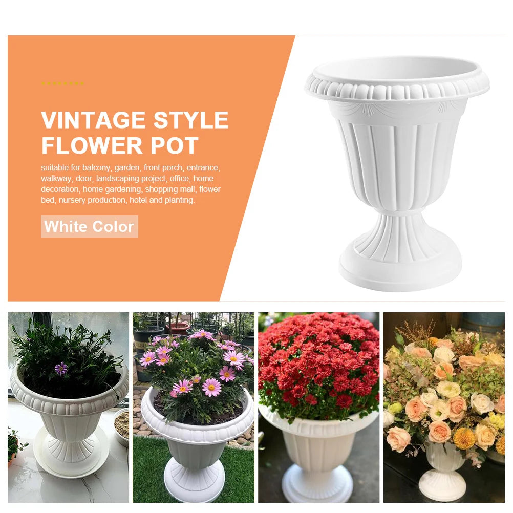 pots fleurs vintage blancs décoratifs extérieurs rangée verticale decor porches