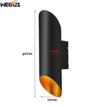 applique murale moderne noire dorée led bouton poussoir autonome fixations