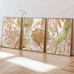 decoration murale moderne affiches fleurs floraux salon chambre enfants 3pcs