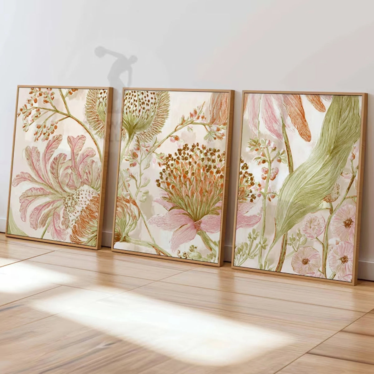 decoration murale moderne affiches fleurs floraux salon chambre enfants 3pcs