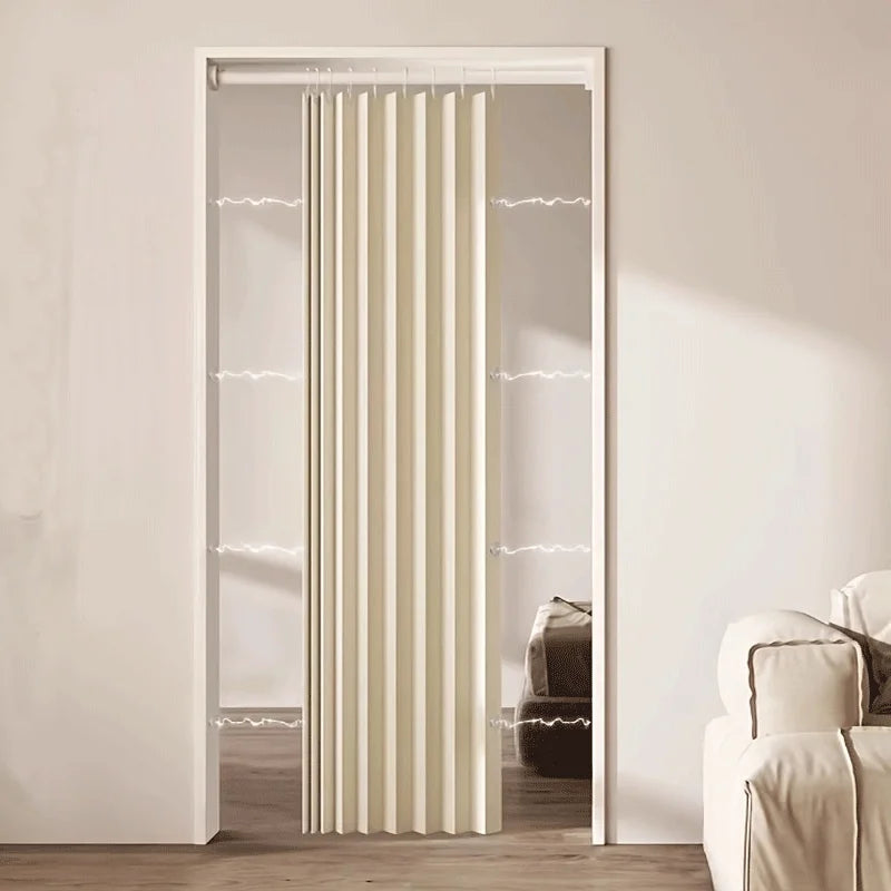 rideau plissé moderne aimants beige clair pliable opacité porte 150x180 150x200 cm confidentialité décoration