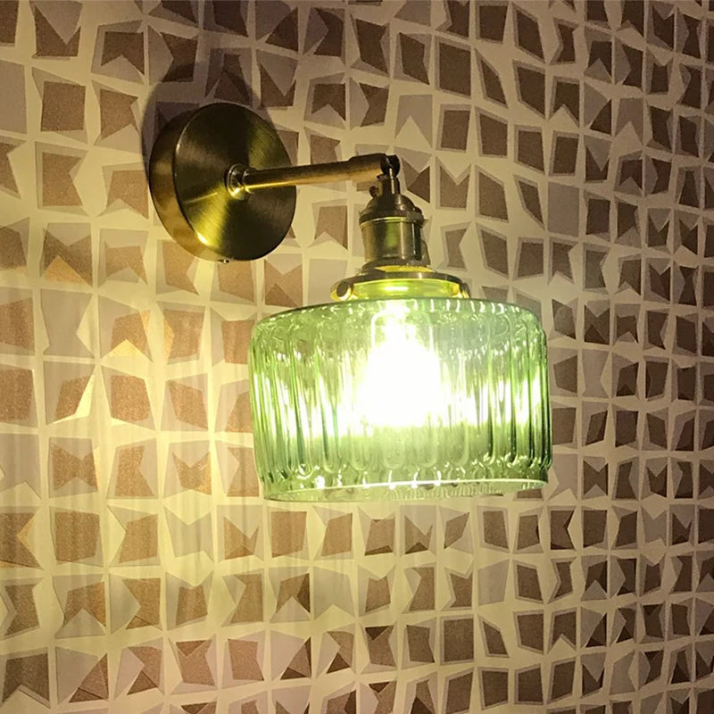 lampe murale or transparent moderne interrupteur rayures horizontales verre chambre cuisine étude