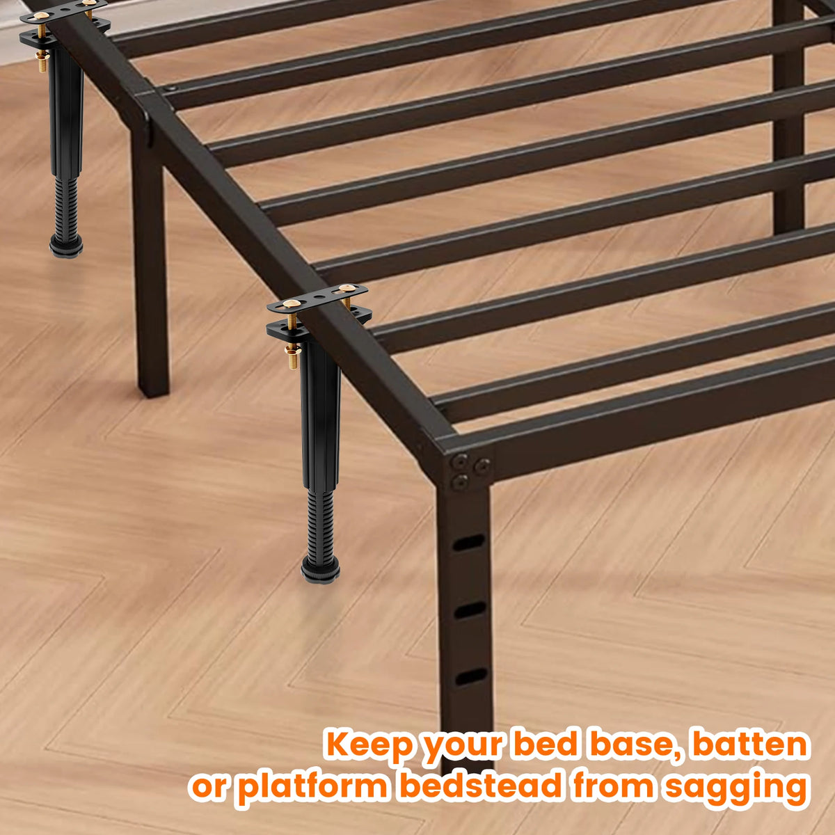 supports pieds lit réglables hauteur 19 32cm noir doré acier inoxydable industriels minimalistes fixations