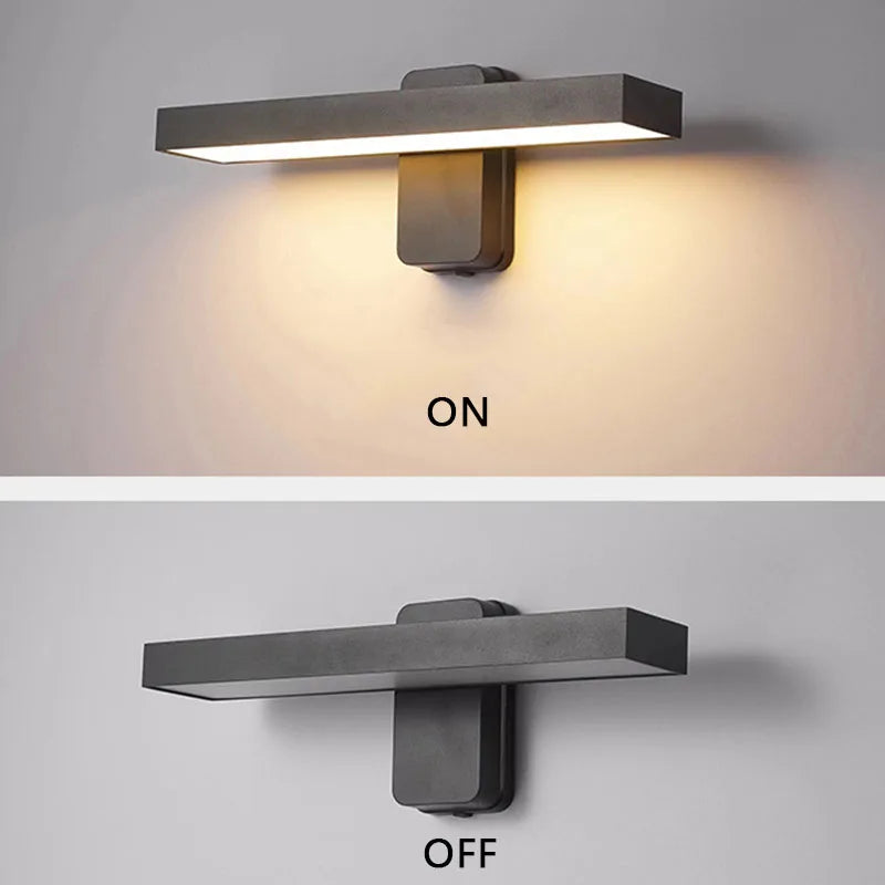 lumière murale led moderne 30cm marron foncé interrupteur tactile sensoriale ip65 étanche