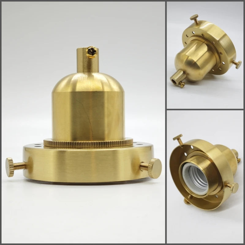 socquettes ampoule dorées douille blanche vintage base laiton fixations classiques ul sécurité echangement facile