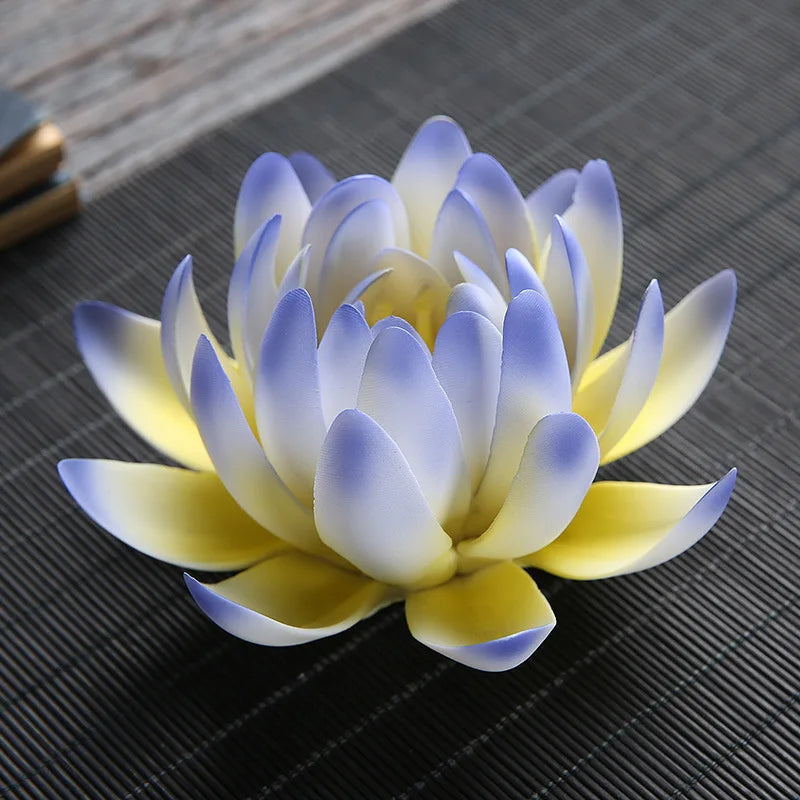 brûleur d'encens fleur artificielle petals rose jaune blanc bleu ornement maison salon