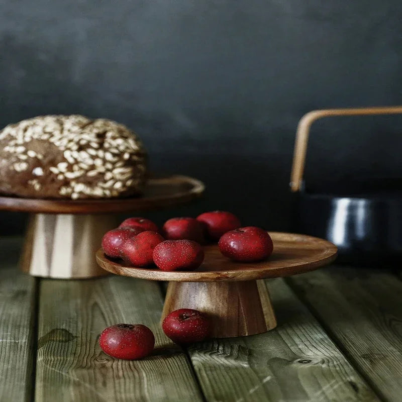 support fruits bois marron clair minimaliste naturel respectueux environnement plateau dessert haute qualité française