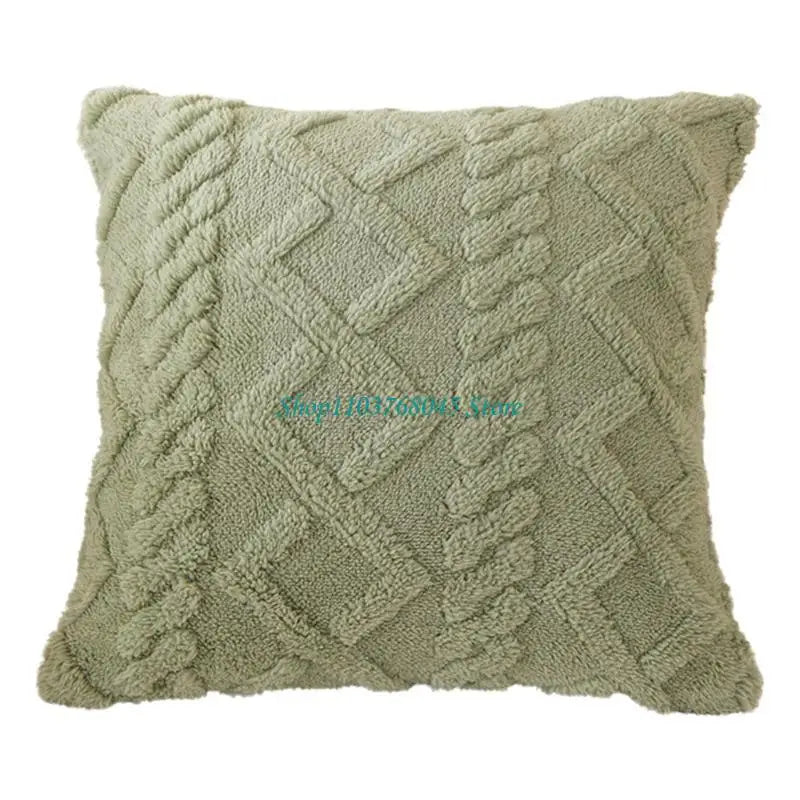 taie d'oreiller double face polyester coton bleu motif géométrique moderne adhésif 43cm 43cm