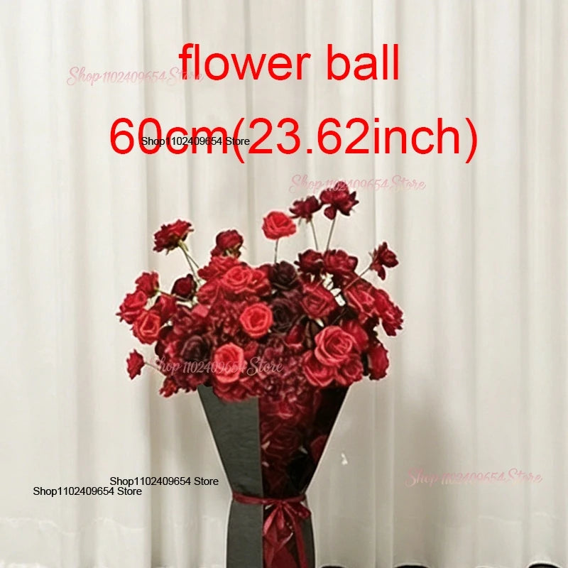 arche decorative fleurs artificielles rouge bordeaux decoration maison event anniversaire mariageintérieur classic
