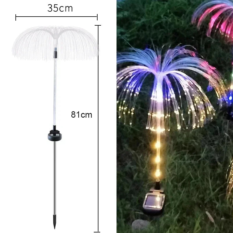 décorations extérieures palmier lumineux solaire multicolore moderne fibre optique jardin festifs