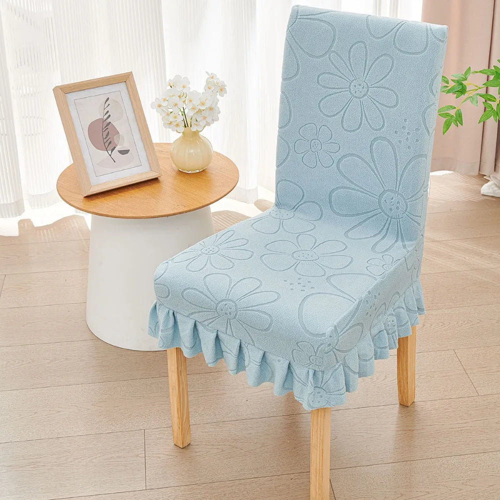 housse chaise moderne fleur imprimée rose vert beige bleu gris polyester extérieure accueil