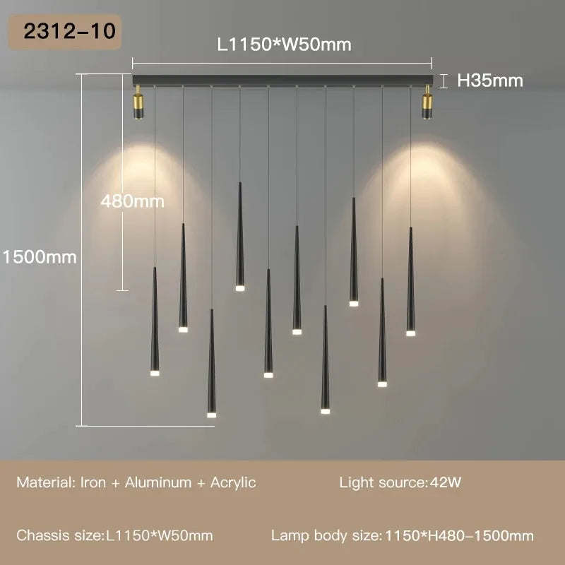 suspension lumineuse or noir moderne minimaliste touch control interrupteur eyelets chambre salon