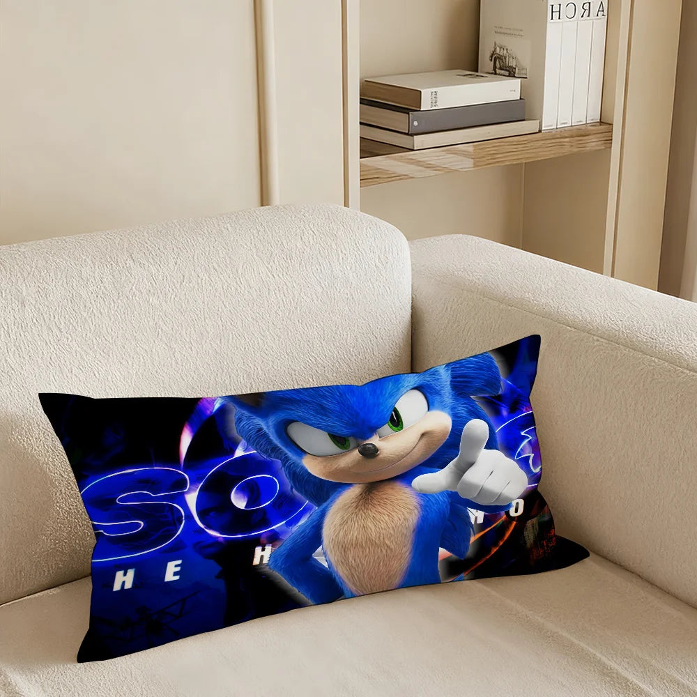 coussin moderne sonic bleu rouge blanc non toxique polyester