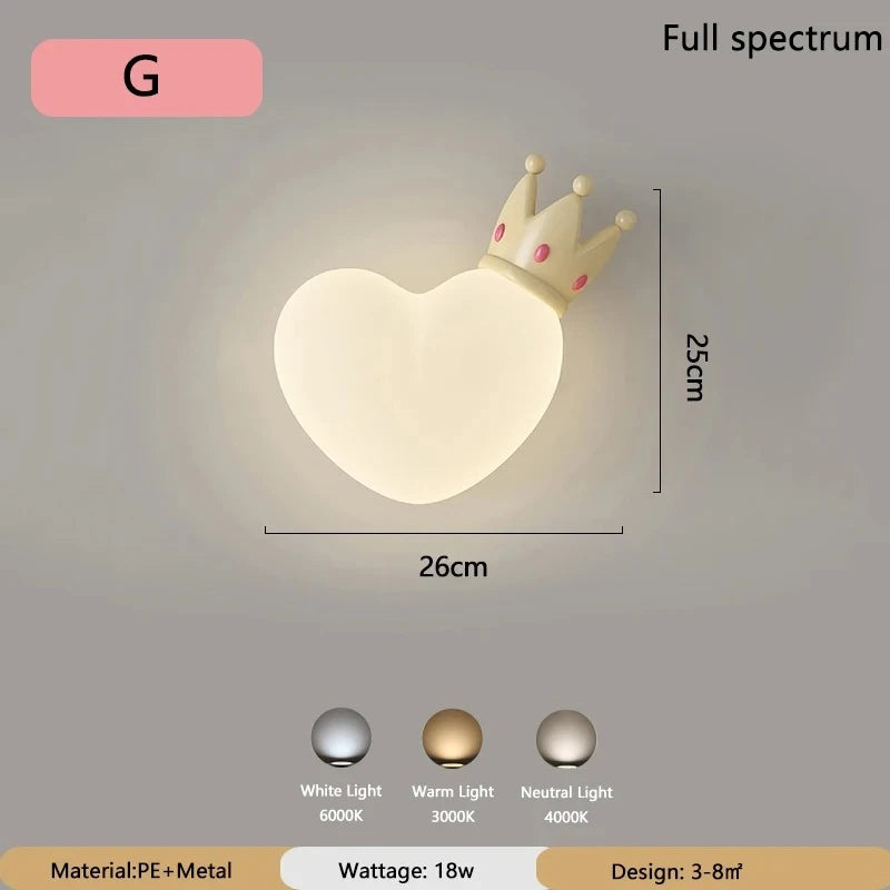 lampe murale nuage animaux blanc moderne enfant figurines souris singe lapin led