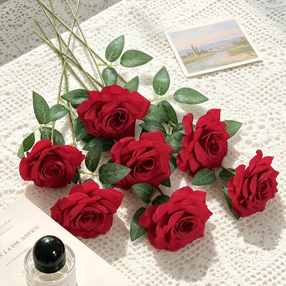 bouquet roses artificielles blanches vase cube decoration maison mariage anniversaireintérieur