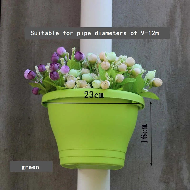 pots fleurs suspendus muraux plastique orange blanc vert réglables moderne minimaliste