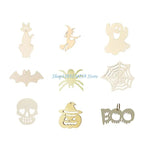 décorations halloween bois citrouille souris fantôme crâne chapeau sorcière texte boo fil suspension thèmes