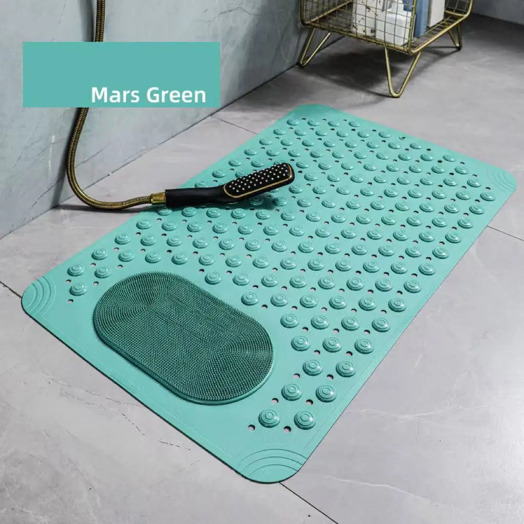 tapis bain perforé rose gris beige moderne antidérapant pvc opaque pieds salon chambre