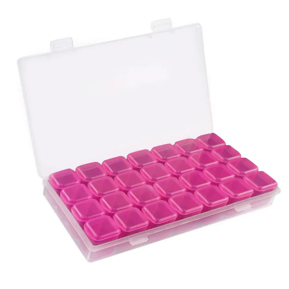 boîte rangement transparent compartiments multicolores accessoires nail art bijoux strass organisation pratique moderne