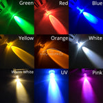 Diodes led 10mm bleu vert rouge orange blanc rose violet blanc chaud 250pcs