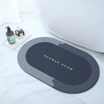tapis douche moderne adhésif antidérapant absorbant confortable salle bain gris foncé