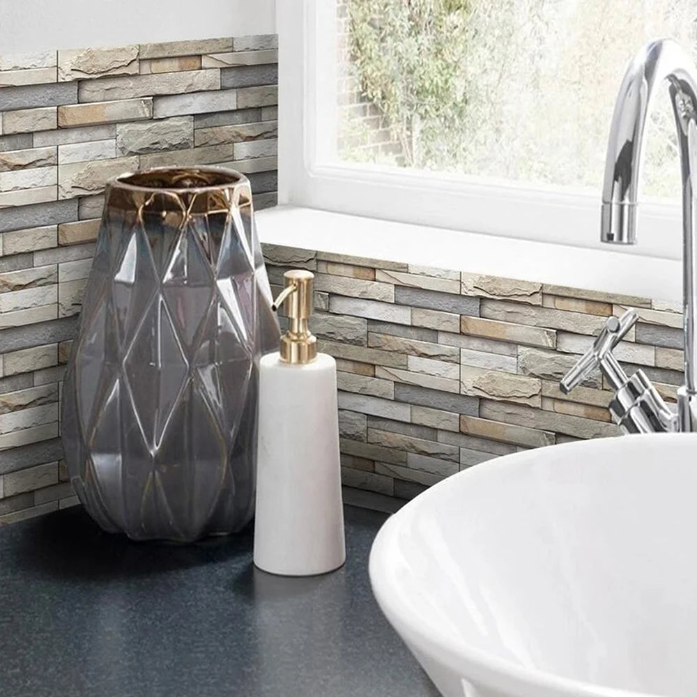 panneaux decoratifs mur gris beige blanc aspect pierre naturelle adhesifs modernes rustiques pieces 28cm