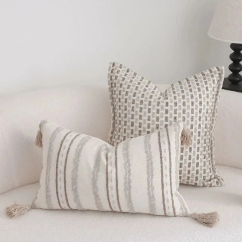 housse coussin carrée motif géométrique moderne coton polyester 30x50cm 45x45cm decoration maison voiture