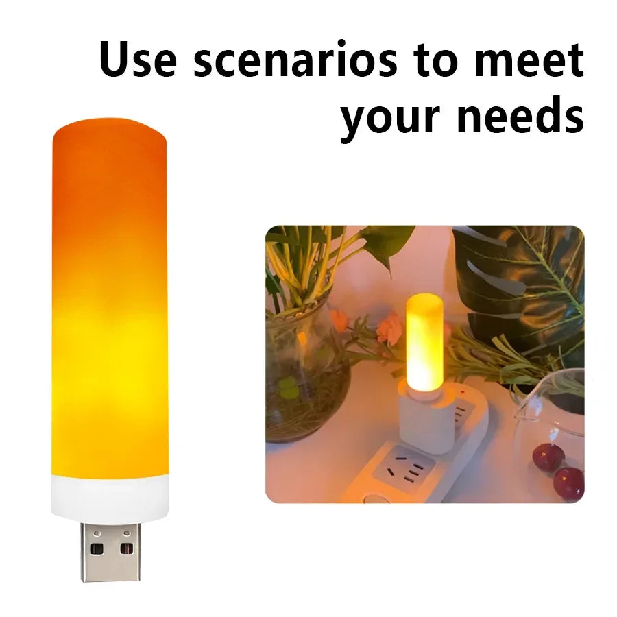 veilleuse led effet flamme simulée sans danger blanc orange moderne