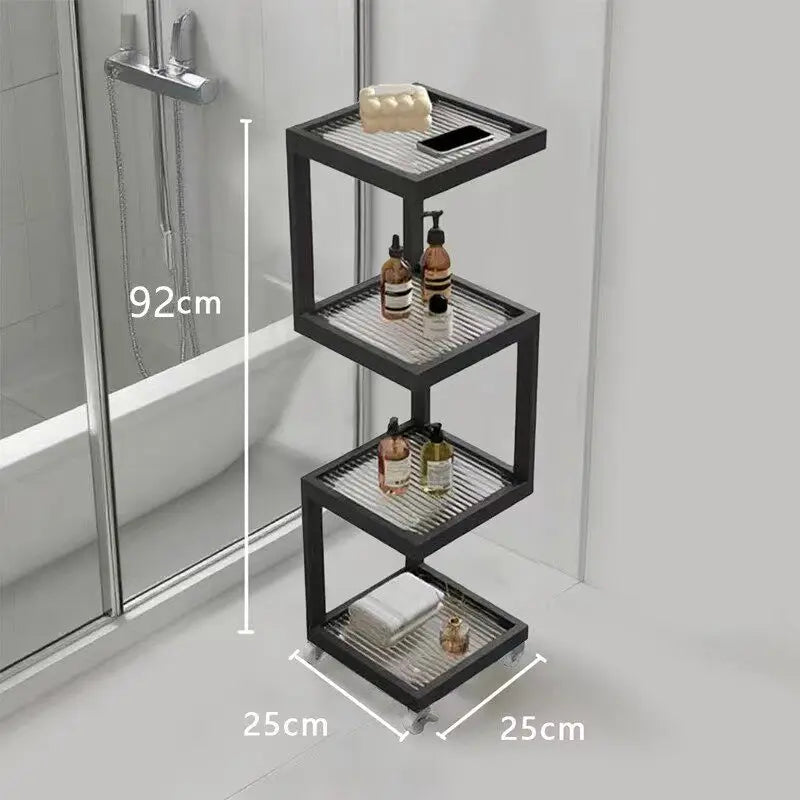 étagère mobile.storage rack blanc noir moderne roulettes serviettes parfums