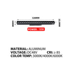 lampe led moderne adhésive noir 112mm 220mm 328mm 436mm 6w 12w 18w 24w