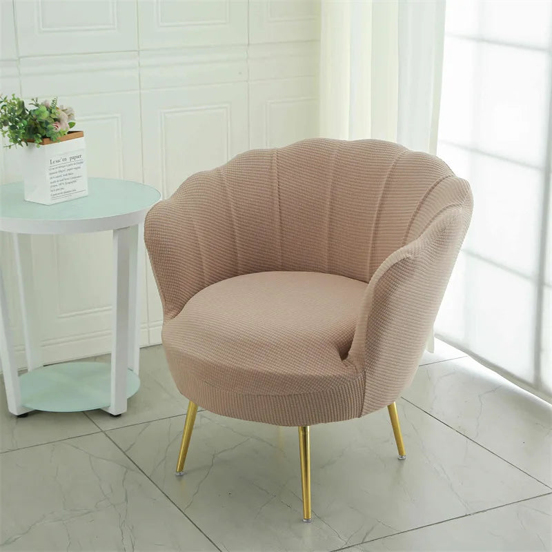 housse fauteuil blanc bleu rose gris beiges rayures horizontales moderne pieds dorés machine extensible
