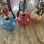 Lampes suspendues verre coloré moderne bleu rose ambre translucides chambre vertical