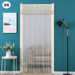 rideau porte anti moustiques dentelle polyester transparent classique ruban auto agrippant beige bleu violet