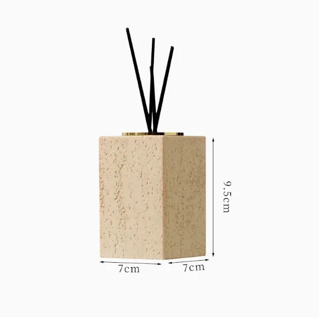ensemble produits salle bain moderne céramique beige clair porte brosse dents diffuseur parfum distributeur