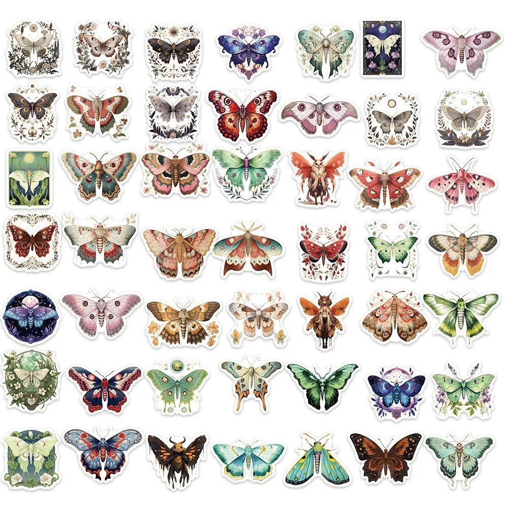 autocollants papillons multicolores art nouveau décoration bricolage 50 pièces opaques