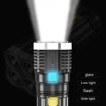 torche led rechargeable puissante 1000 lumens 10w argentée noire industrielle