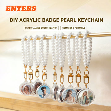 porte clés diy acrylique imitation moderne élégant blanc doré transparent